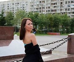 Hot girl flashes pierced nub upskirt