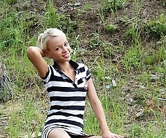 Sitting before cam out of panties