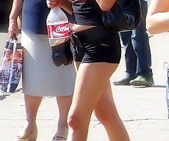 Best cameltoe of tiny shorts girl